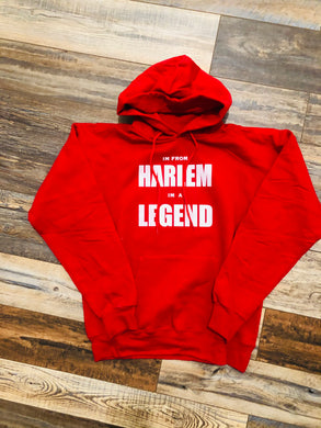 I’m From Harlem , I’m A Legend Pull Over Hoody (Red)